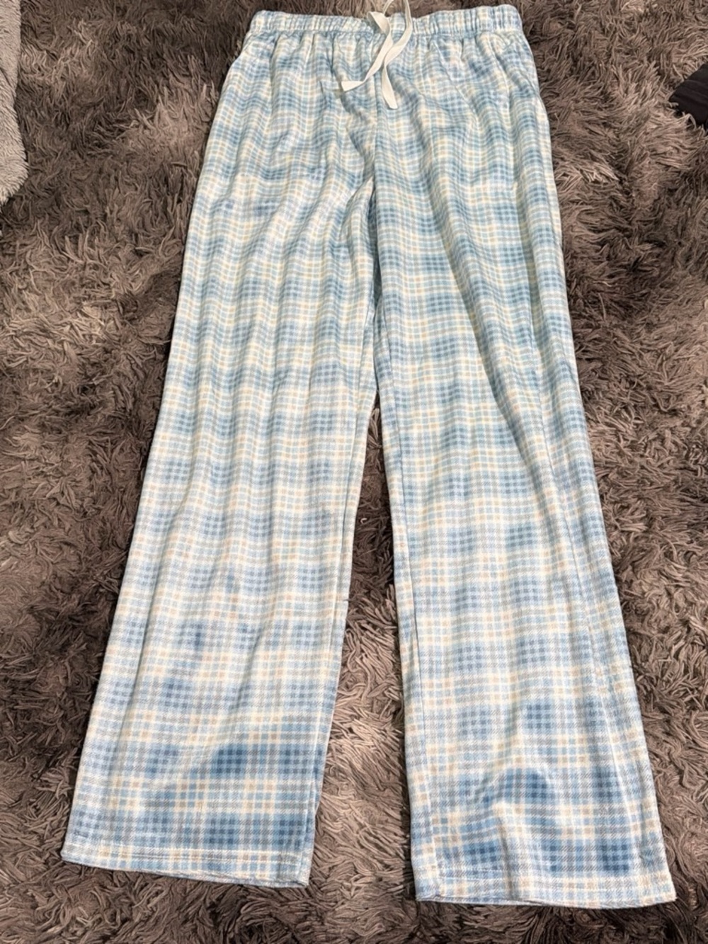 Geoffrey Beene Light Blue Plaid Lounge Pants